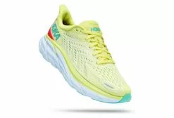 Women's Hoka One One Clifton 8 White Yellow Running Shoes